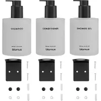 Blomus Kirei glasflessen inkl. wandhouder 3-pack Wit, te monteren met schroeven