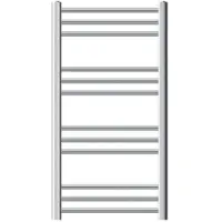 LuxeBath Elektrische badkamerradiator met verwarmingselement 300W 500x800 mm chroom gebogen zijaansluiting & thermostaat