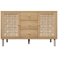 STILVORA Dressoir - Landelijke Opbergkast Met 2 Deuren En 3 Laden - Voor Woonkamer Hal En Keuken - Hout Metaal - 120x40x75 Cm