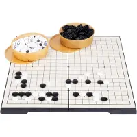 Engelhart Reis Go Bordspel Magnetisch Opklapbaar 36x36 cm – Strategisch Reisspel met Opbergvak –