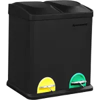 Songmics - Prullenbak - Pedaalemmer - 30L - 2 x 15L Binnenemmers - Voetpedaal - Ideaal voor Keuken