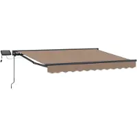 vidaXL Handbediende luifel met LED's Taupe 4 x 2 m