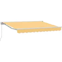 vidaXL Handmatig uitschuifbare zonnescherm, beige, 5 x 3 meter