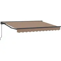 vidaXL Handmatig uitschuifbare luifel Taupe 4 × 3,5 m
