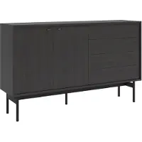 Selsey Dressoir Olar II met 2 deuren en 4 lades, zwart essen, 154cm