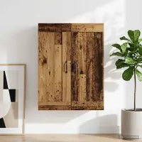 vidaXL Wandkast Oud hout 69,5 x 34 x 90 cm Bewerkt hout