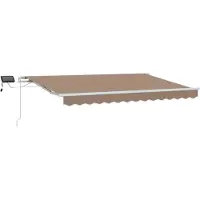 vidaXL Uitschuifbare zonnescherm, taupe, 450 x 350 cm, stof en aluminium