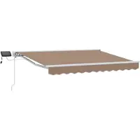 vidaXL Handbediende luifel met LED's Taupe 4,5 × 3 m