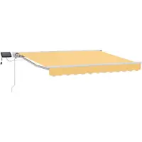 vidaXL Handmatig zonneschermframe met LED-verlichting, kleur: zand, afmetingen: 4 x 3 meter