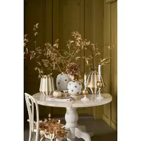 Pip studio Vaas Stripes - Bloemenvaas van Metaal - Wit/ Goud - 24x29cm
