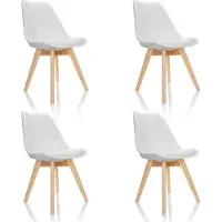Hjh OFFICE SCANDI 4 stuks per pakket - Vergaderstoel / bezoekerstoel Wit