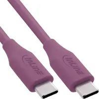 InLine USB 2.0-kabel, USB-C-snelladingskabel 100 W, Wild Berry/violet 1m