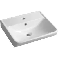 Bruckner Neon - Wastafel 50x42 cm, met overloop, met kraangat, wit 201.131.0
