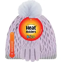 Heat Holder Meisjes Thermische Pom Pom Muts En Handschoenen - Lavendel Vorst