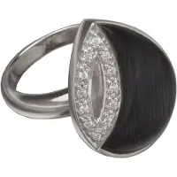 Orphelia Silver 925 Zr-3632;54 Ring Black Cateye Zirconium