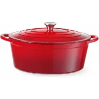 Hendi Geëmailleerde gietijzeren pan, Pan + steelpan, Rood