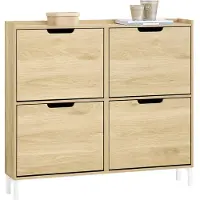 SoBuy Schoenenkast FSR100-N - 4 Klaplades - 19 x 100 x 90 cm - MDF - Lichtbruin