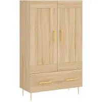 vidaXL Hoge kast 69,5x31x115 cm bewerkt hout sonoma eikenkleurig