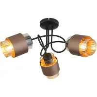 Globo Plafondlamp Milley, dimbaar, crème / amber, Woon-/ Eetkamer, Glas, plafondlamp