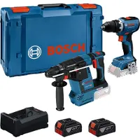 Bosch Gsr18v-65+gbh18v-26+2x5.ah Elektrische Gereedschapset