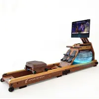 Sportstech AquaElite_WN roeitrainer met water voor thuis, inklapbaar, LED-watertank, 21,5“ display met app, 360° draaibaar