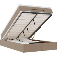 vidaXL Ottoman bed met matras 120x200cm kunstleer cappuccinokleurig