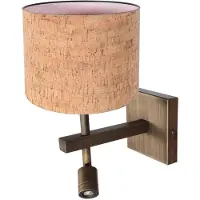 Steinhauer Wandlamp Stang 4889BR met kurk kap en warm leeslicht