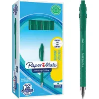 Papermate Flexgrip Ultra Intrekbare-balpennen | Medium Punt (1,0 mm) | Groen | 12 stuks