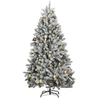 vidaXL Kunstkerstboom met scharnieren 300 LED's en kerstballen 180 cm