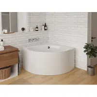Vente-unique Hoekbad – 120 × 120 × 63 cm – acryl – wit – 198 L – COBITIS