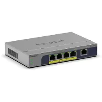 Netgear GS105PP - Switch - onbeheerd - 1 x 10/100/1000 + 4 x 10/100/1000 (PoE+) - Voor op het bureau, wandmontage mogelijk - PoE+ (83 W)