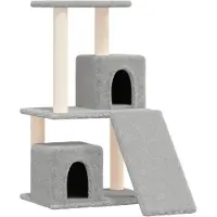 vidaXL - Kattenmeubel - met - sisal - krabpalen - 82 - cm - lichtgrijs