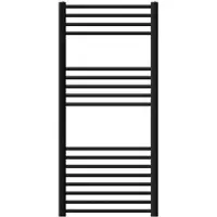 LuxeBath Badkamerradiator Sahara 600x1200 mm zwart mat recht met zijaansluiting
