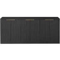 MODFU - Sideboard - 6-Deurs Opbergkast Met Golvend Front - Modern - Voor Woonkamer - MDF - Zwart