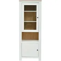 STILVORA Vitrinekast - Led En Verstelbare Planken - Voor Kleine Ruimtes - Spaanplaat En Glas - Wit - 70x40x188 Cm