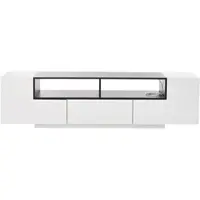STILVORA Tv-Meubel - Hoogglans Met App-Gestuurde Ledverlichting En L-Vorm Opbergruimte - Voor Woonkamer - Spaanplaat - Wit - 180x40x48 Cm
