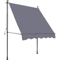 STILVORA Klemmarkies – Hoogte En Hoek Verstelbaar – 200 X 150 X 220 Tot 310 Cm – Aluminium En Metaal Met Polyester – Donkergrijs – Zon En Regenbescherming Voor Balkon En Terras