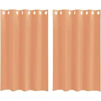 vidaXL Gordijnen voile met doorvoertules 2 st terracotta