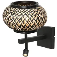 Steinhauer Nox Light 4456ZW – wandlamp met bamboe kap en leeslamp