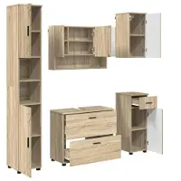 vidaXL Badkamermeubel Set 5 st Sonoma Eik 35 x 30 x 192 cm