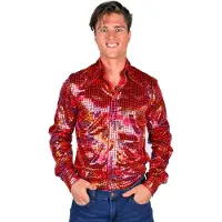 Coppens Heren disco blouse rood | Maat S |
