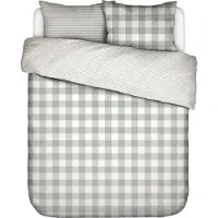 Essenza Dekbedovertrek Chess Dusty Green Satijn-260 x 200 / 220 cm | Extra Breed