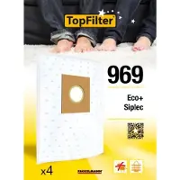 Top Filter Set van 4 stofzuigerzakken Eco+ en Siplec L 501 TopFilter Premium