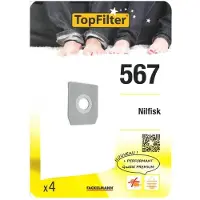 Top Filter Set van 4 Nilfisk TopFilter Premium stofzuigerzakken