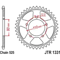 JT Sprockets 525 Jtr1331.42zbk Steel Achtertandwiel