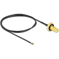 DeLOCK MHF 4L LK (v) - SMA (v) kabel met afdichtring - Micro Coax (1,37 mm) - 50 Ohm / zwart - 0,50 meter