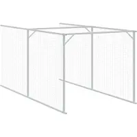 vidaXL Hondenhok met ren 110x813x110 cm staal lichtgrijs