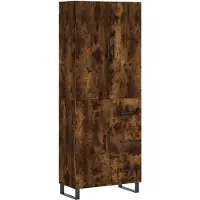 vidaXL Hoge kast, gerookt eikenfineer, 69,5 x 34 x 180 cm, houtvezelplaat