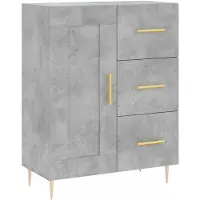 vidaXL Hoge kast 69,5x34x180 cm bewerkt hout betongrijs