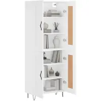vidaXL Hoge kast, wit, 69,5 x 34 x 180 cm, houtvezel